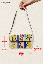 Beaded Cherry Pattern Shoulder Bag