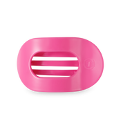 Flat Round Hair Clip | Medium | Paradise Pink — rounded oval shape and bendable teeth for a secure yet gentle hold
