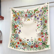 Beige Tulip Twill Silk Sun Scarf showing color: beige