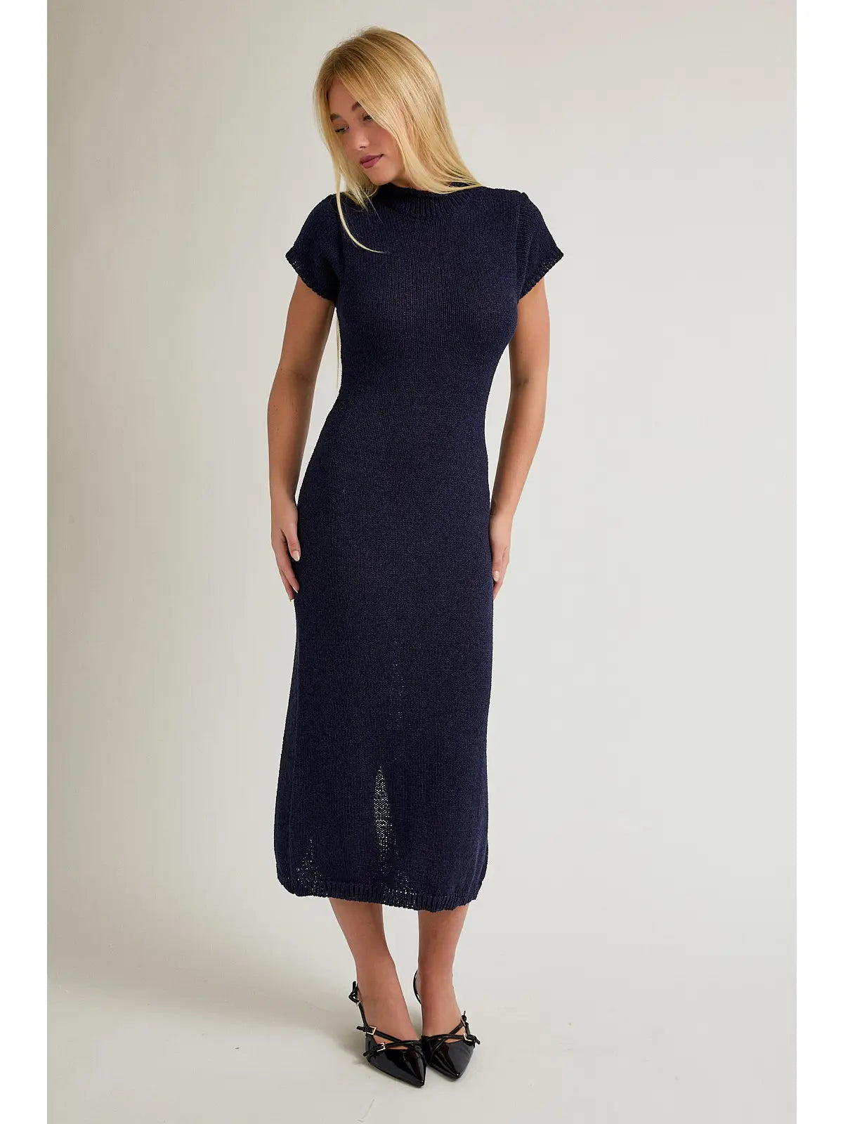 Navy Sweater Midi Dress