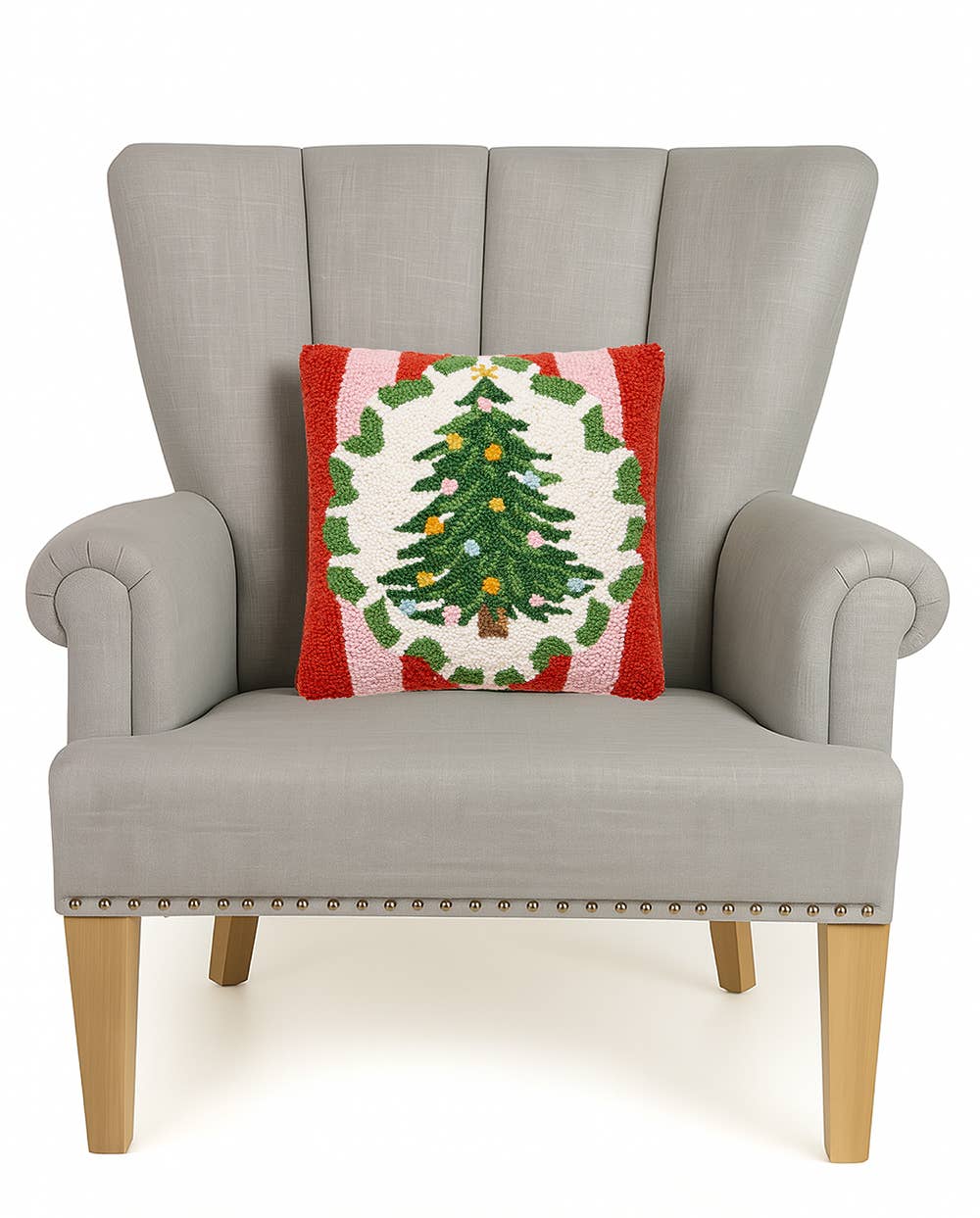 Red Holiday Frames Tree Hook Pillow