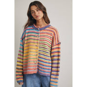 Multi Color Button Up Cardigan