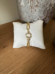 Pave Clasp Paperclip Necklace
