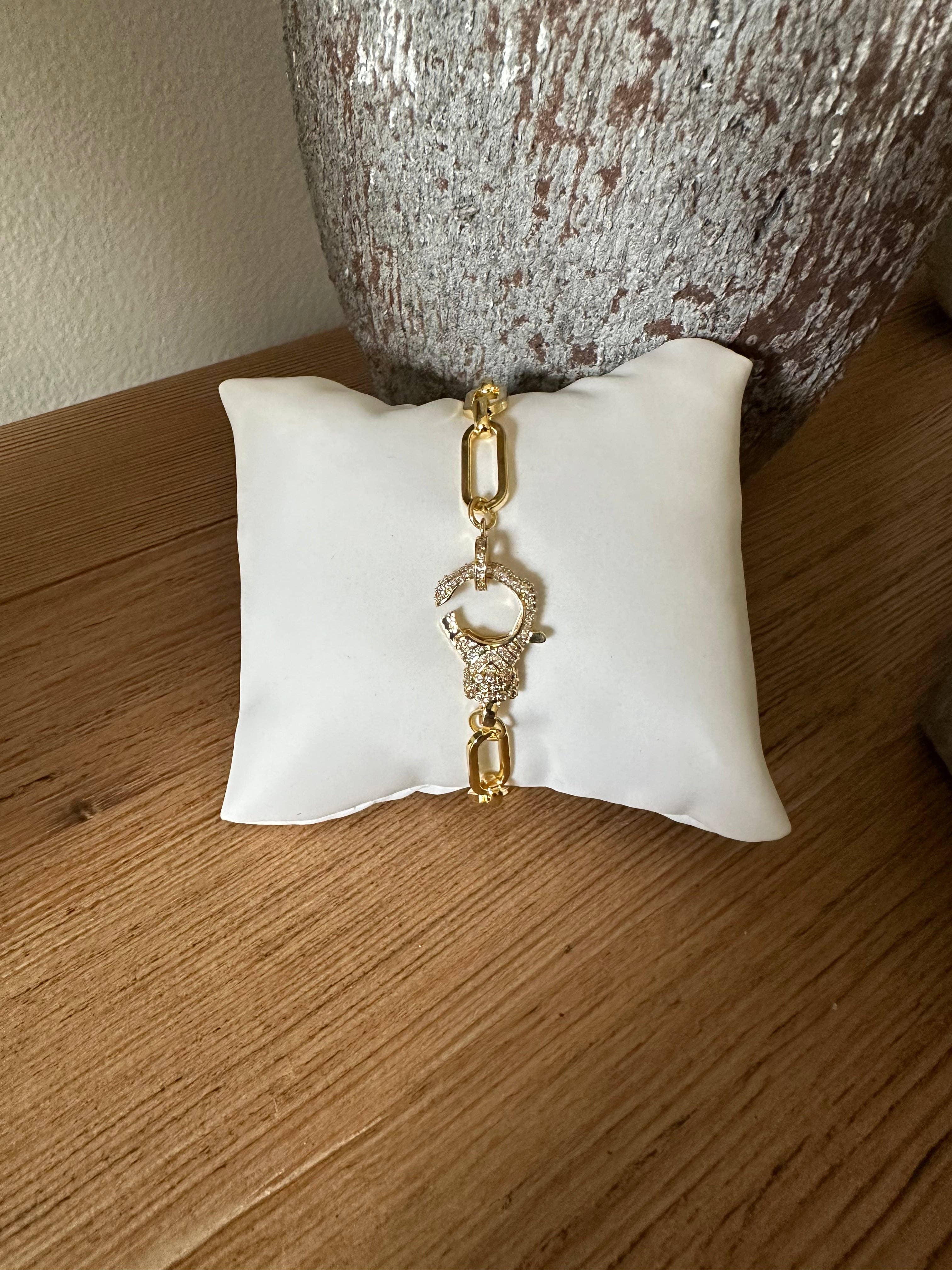 Pave Clasp Paperclip Necklace