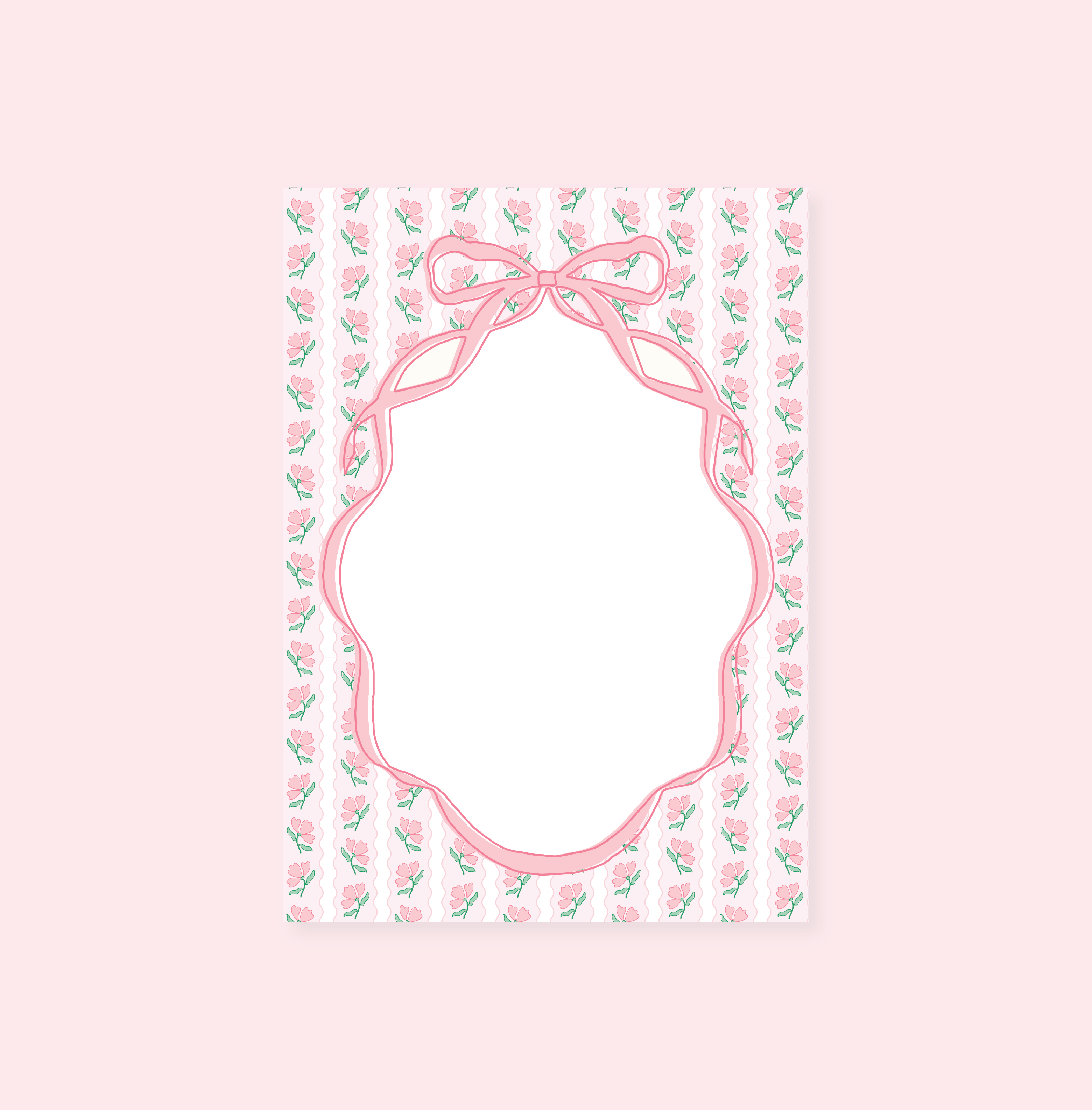 Pink Flower Ribbon Notepad