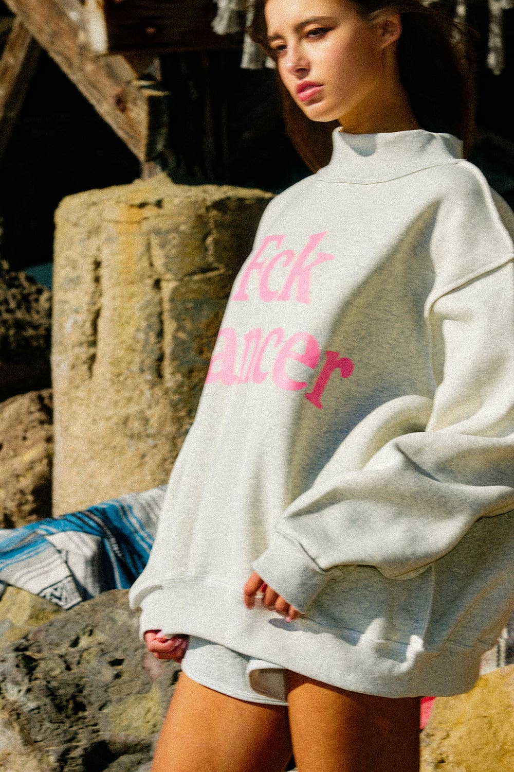 F CANCER Reversible Mockneck