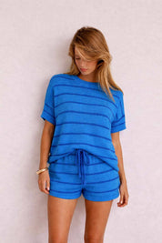 Blue & Navy Striped Set