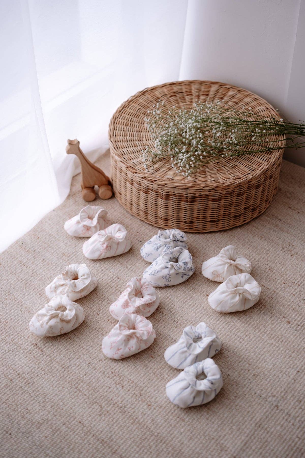 Blue Booties Toile De Jouy