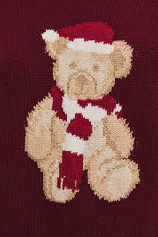 Burgundy Santa Teddy Bear Sweater