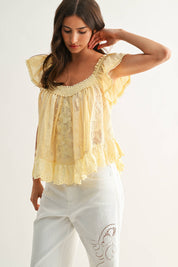 Yellow Lace Blouse