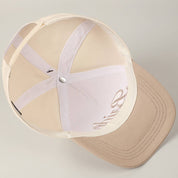 Beige Embroidered Bride Trucker Hat