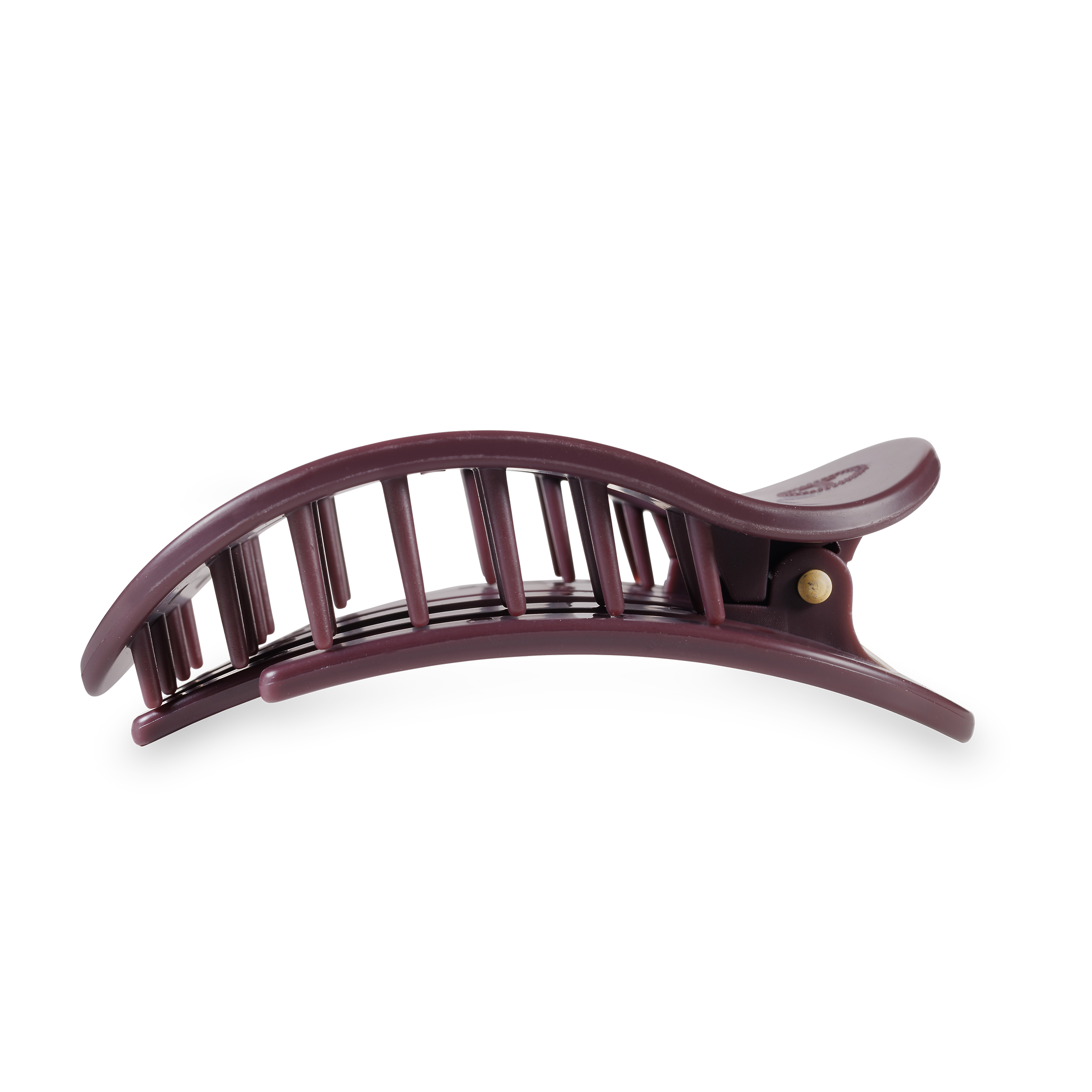 Flat Round Hair Clip | Large | Burgundy Bliss showing bendable teeth for a secure yet gentle hold