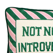 Not Now I'm Introverting Embroidered Pillow