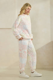 Floral textured mock neck sweater