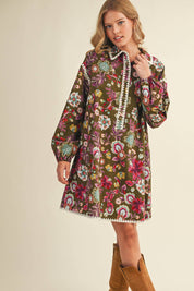 Exclusive Print Blanket Mini Dress
