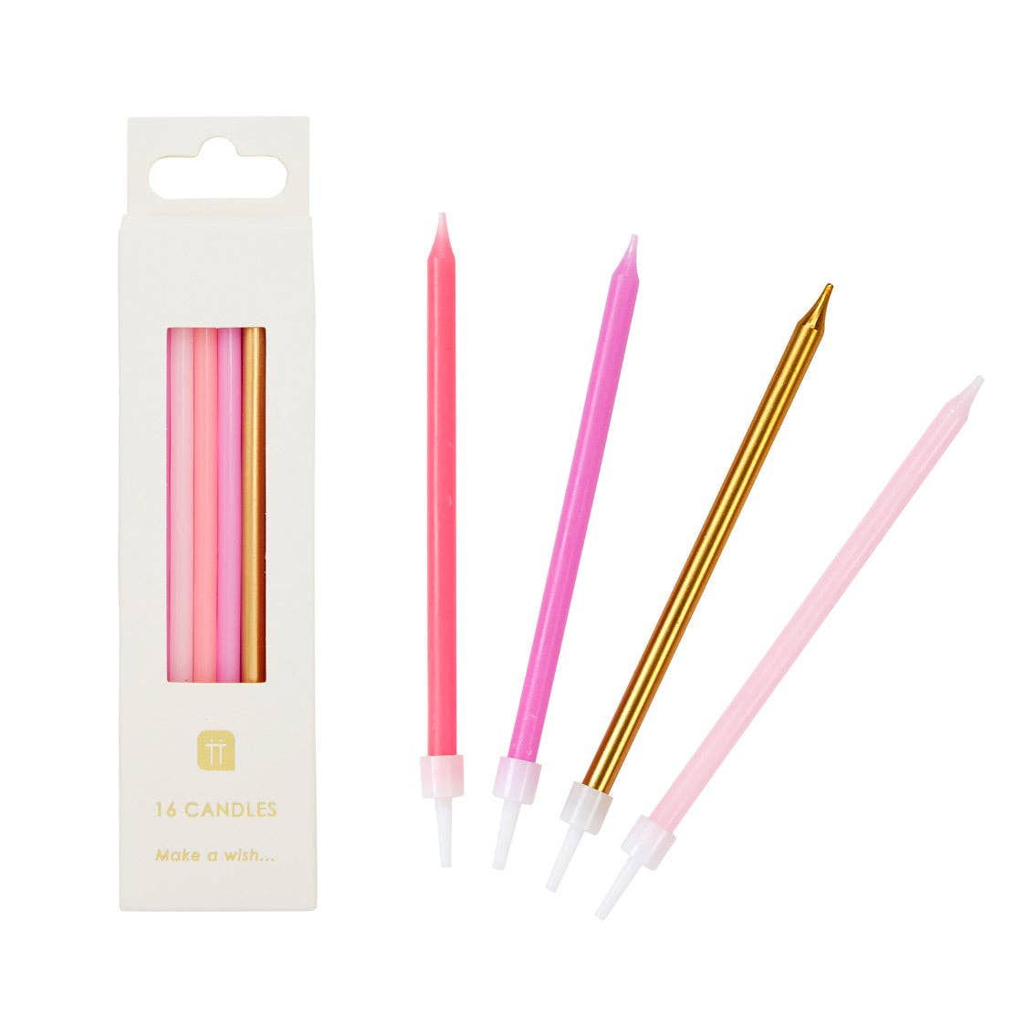 Rose Birthday Candles - 16 Pack | Cake Candles | — perfect for birthdays and special occasions and includes rose, pink,