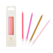 Rose Birthday Candles - 16 Pack | Cake Candles | — perfect for birthdays and special occasions and includes rose, pink,