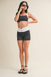 Polka Dot Scrunched Sports Bra