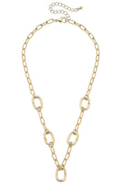 Avery Multi-Charm Collector Necklace Base in Shiny Gold — features bold, shiny gold links for a statement look and