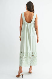 Green Boho Lace Maxi Dress