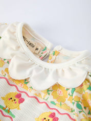 Yellow Easter Chick Baby Girl Romper