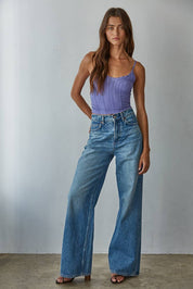 Purple Jacquard Pattern Top