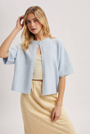Blue Single Button Cape Sweater