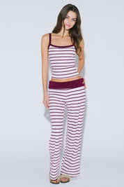 Light Pink Striped Fold Over Set