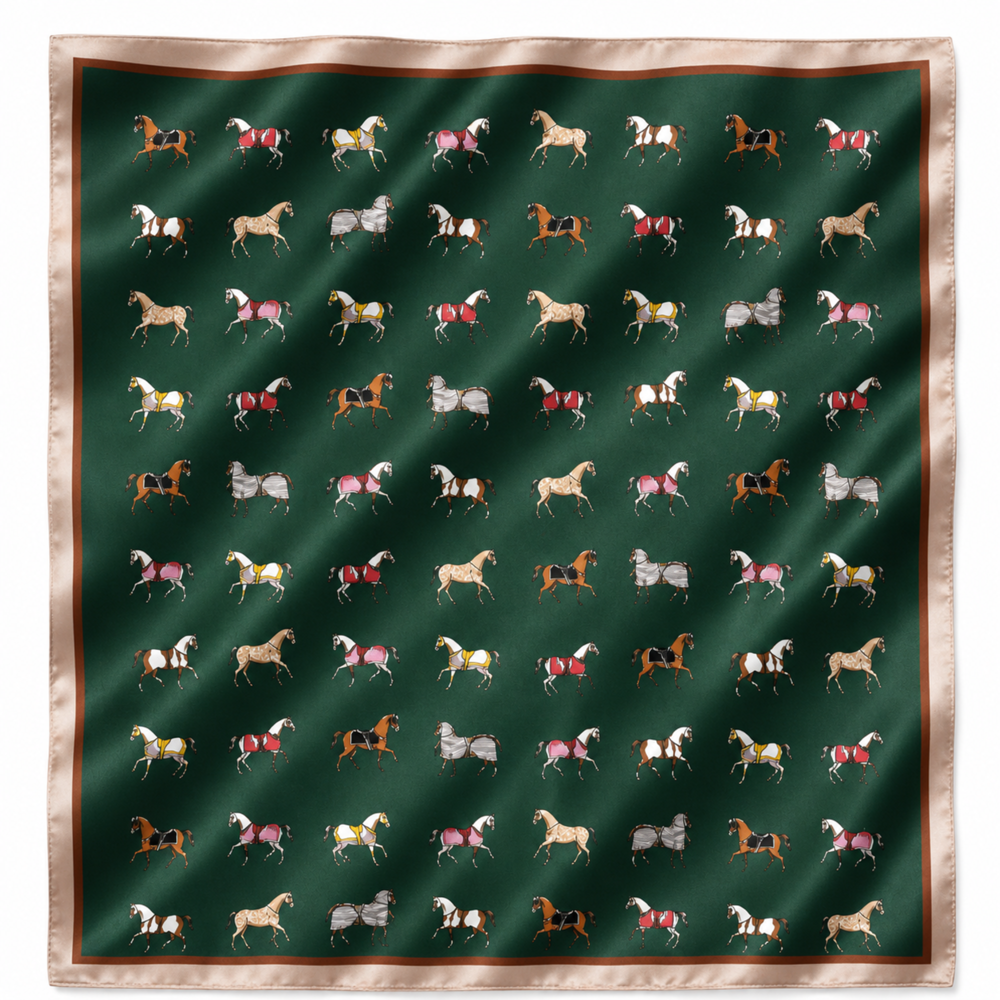 Equestrian Horse Print Satin Scarf
