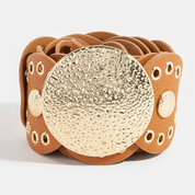 Brown Faux Leather Link Belt