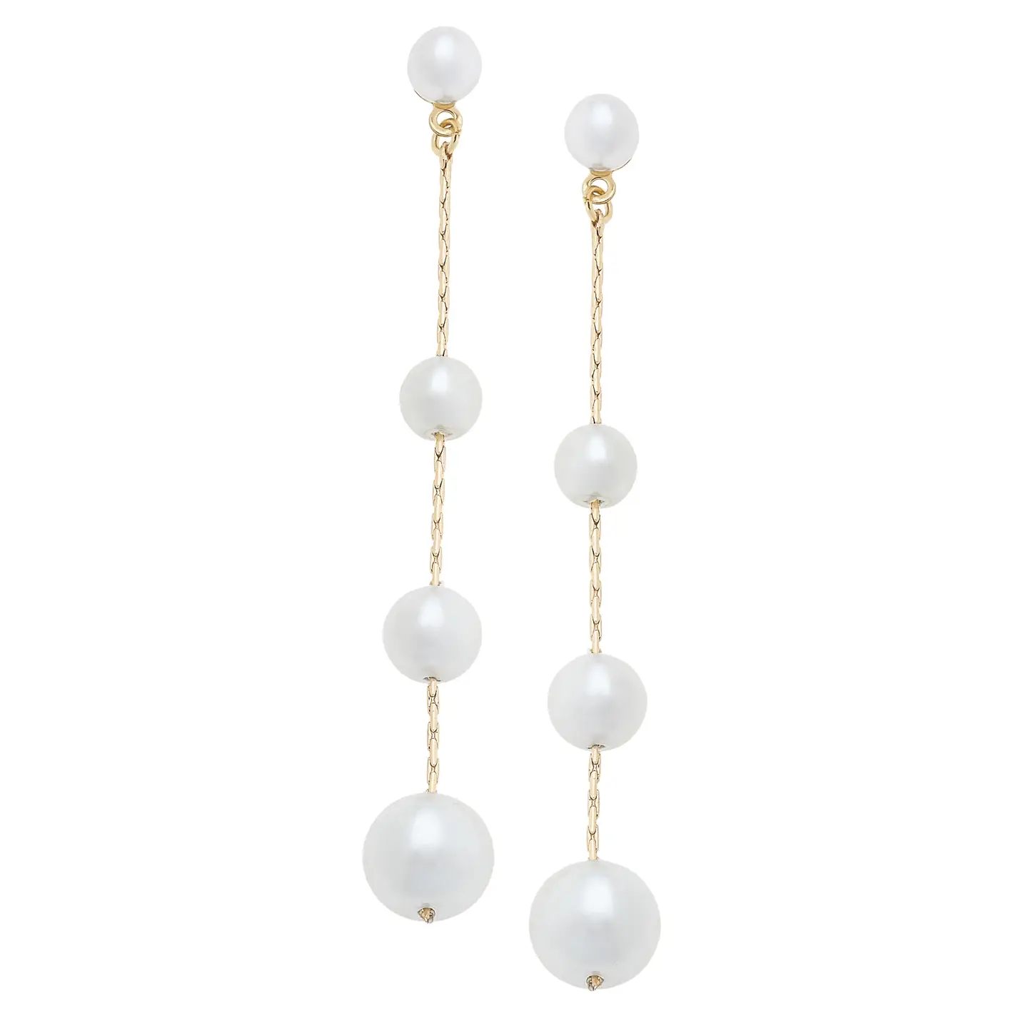 Audrey Pearl Earrings in Ivory & Shiny Gold