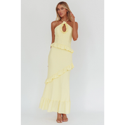 Yellow Crinkle Maxi Dress