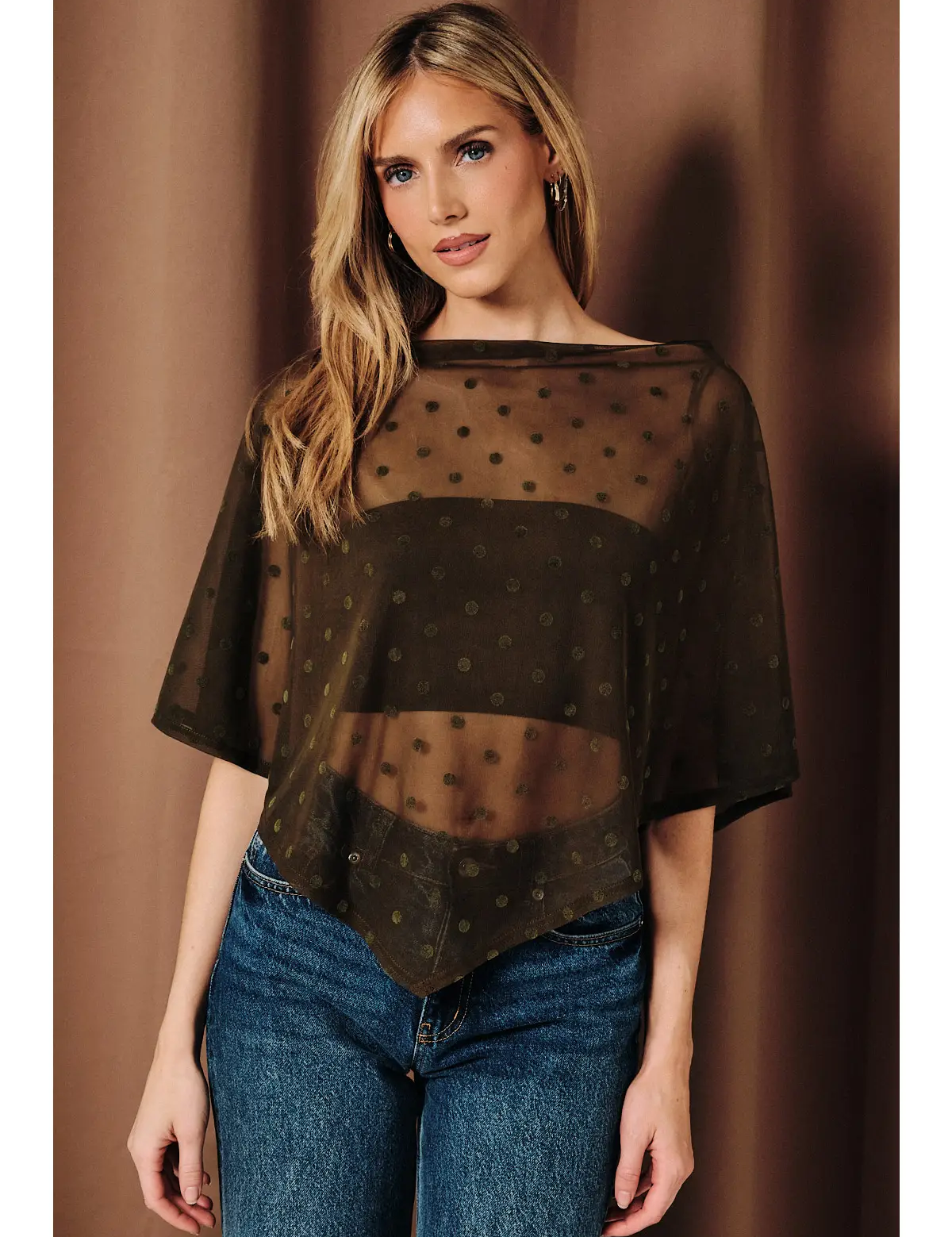 Olive Dot Top MT21575 — color: olive dot