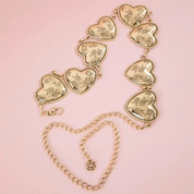 Gold Floral Heart Chain Belt