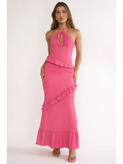 Pink Crinkle Maxi Dress