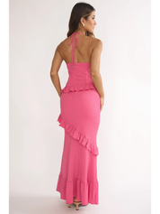 Pink Crinkle Maxi Dress