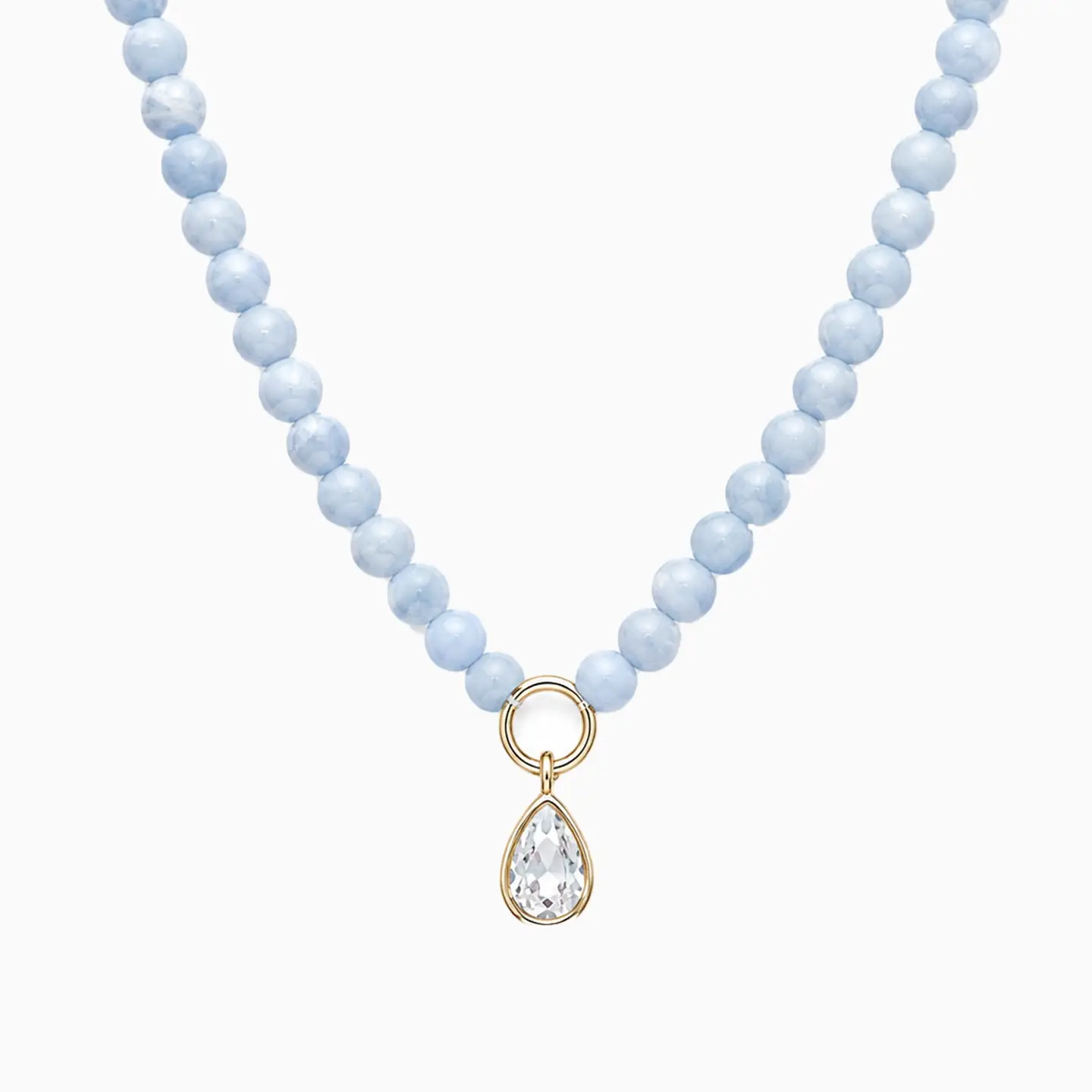 Blue Marble Pastel Teardrop Necklace