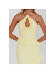 Yellow Crinkle Maxi Dress