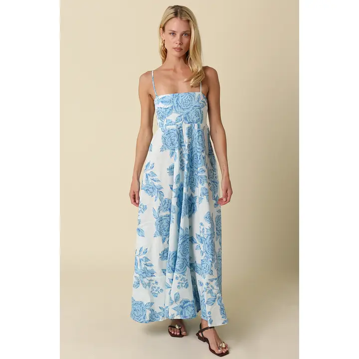 Blue Floral Maxi Dress