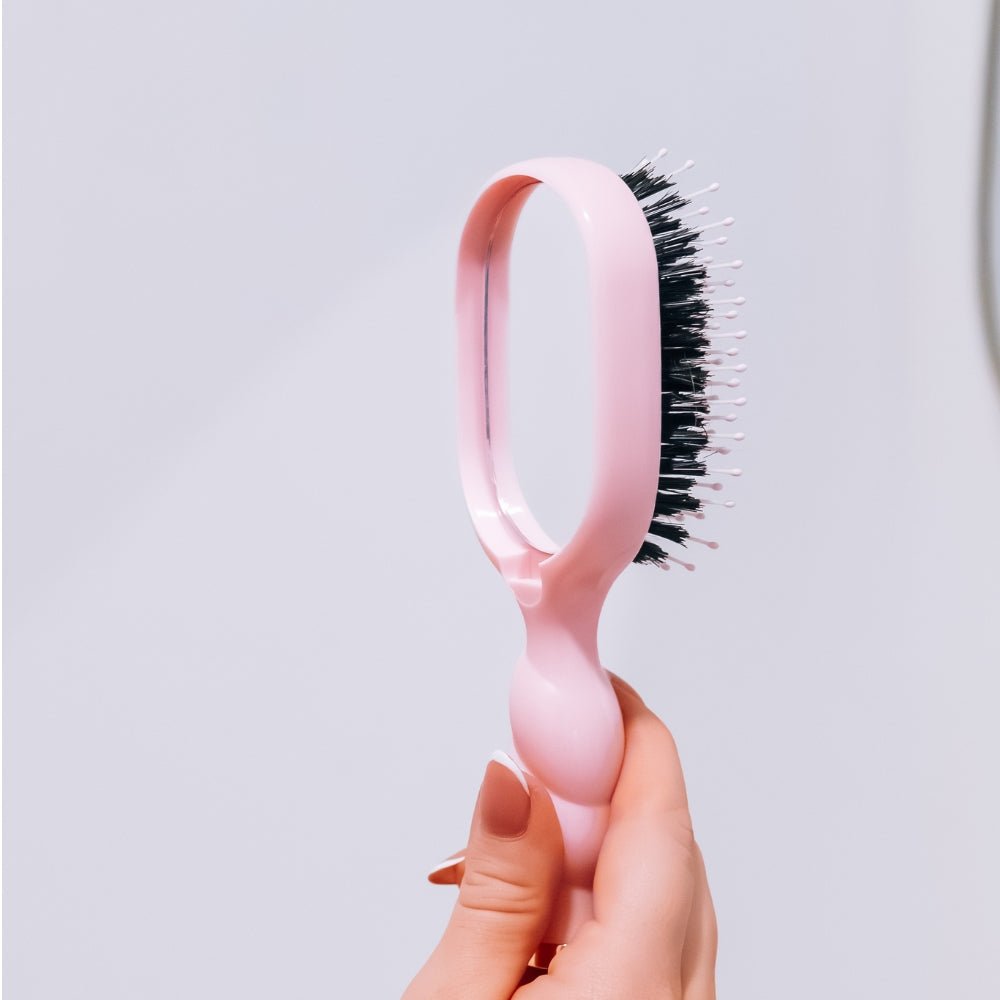 Boar Bristle Hair Brush | Mini | Bubblegum Pink