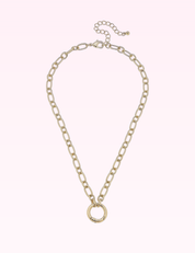 Ninety Nine Boutique super-pale pink accessory product photo: Sasha Charm Necklace Base in Shiny Gold (September 30, 2026)