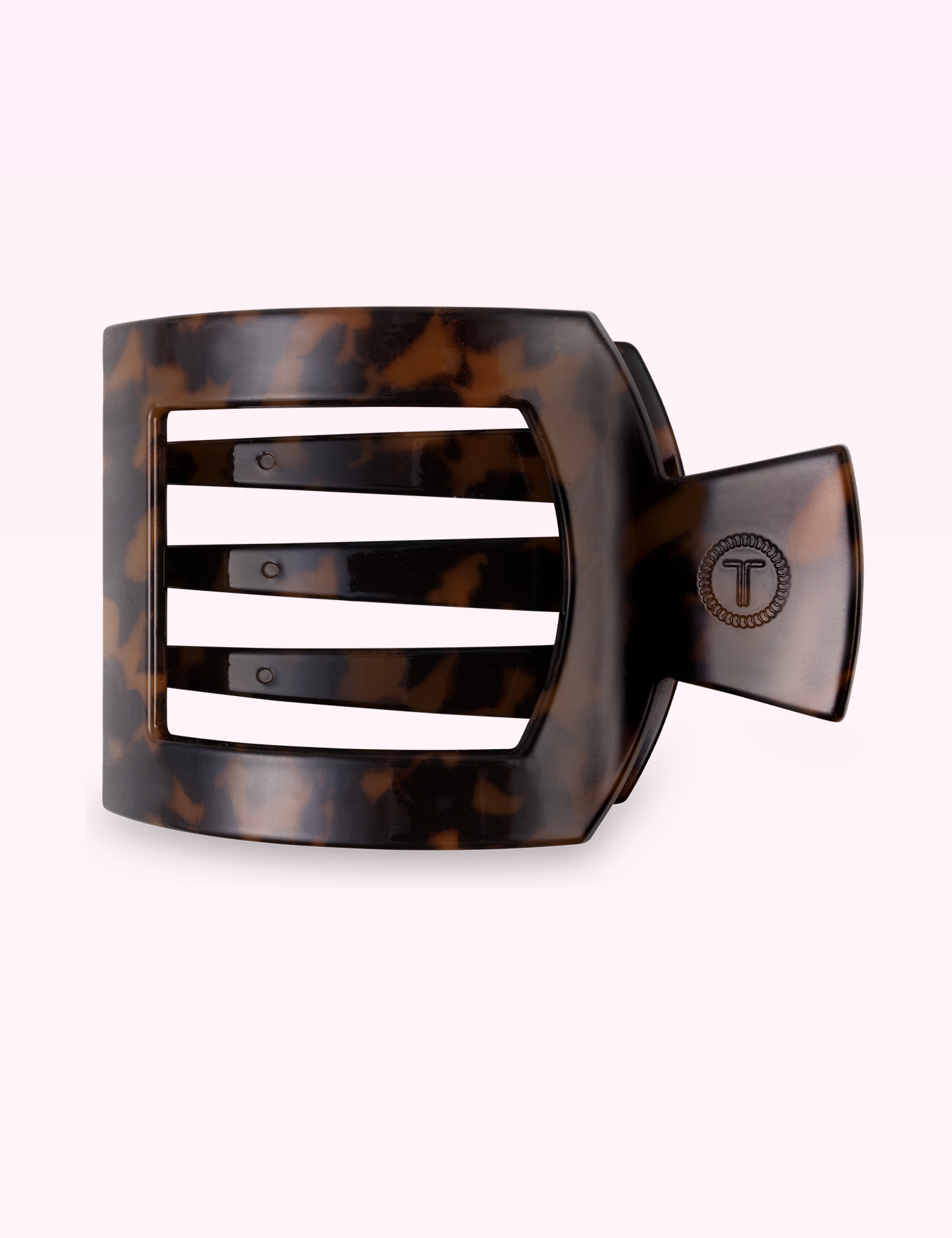 Ninety Nine Boutique super-pale pink accessory product photo: Flat Square Hair Clip | Large | Tortoise (September 30, 2026)