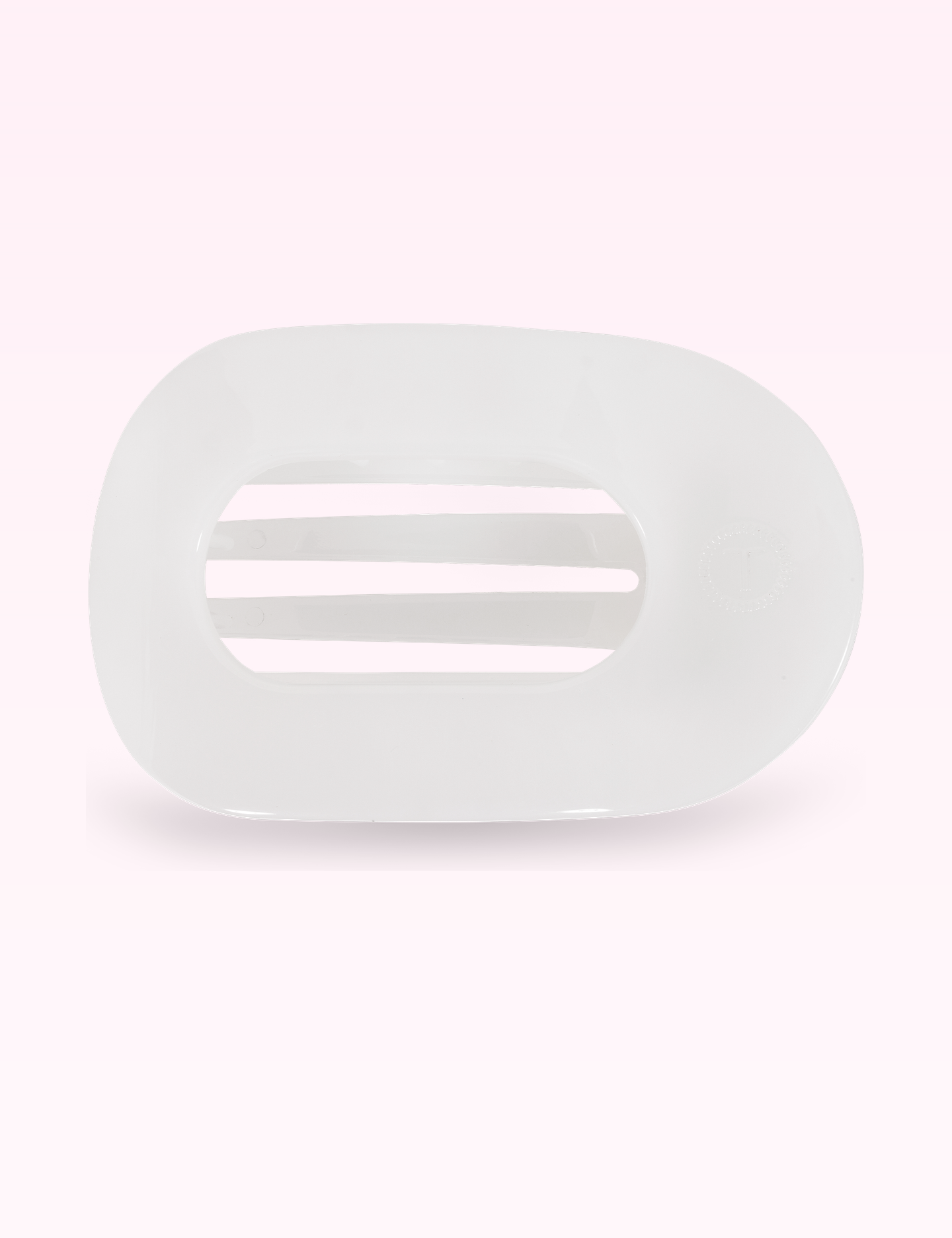 Ninety Nine Boutique super-pale pink accessory product photo: Flat Round Hair Clip | Medium | Coconut White (September 30, 2026)