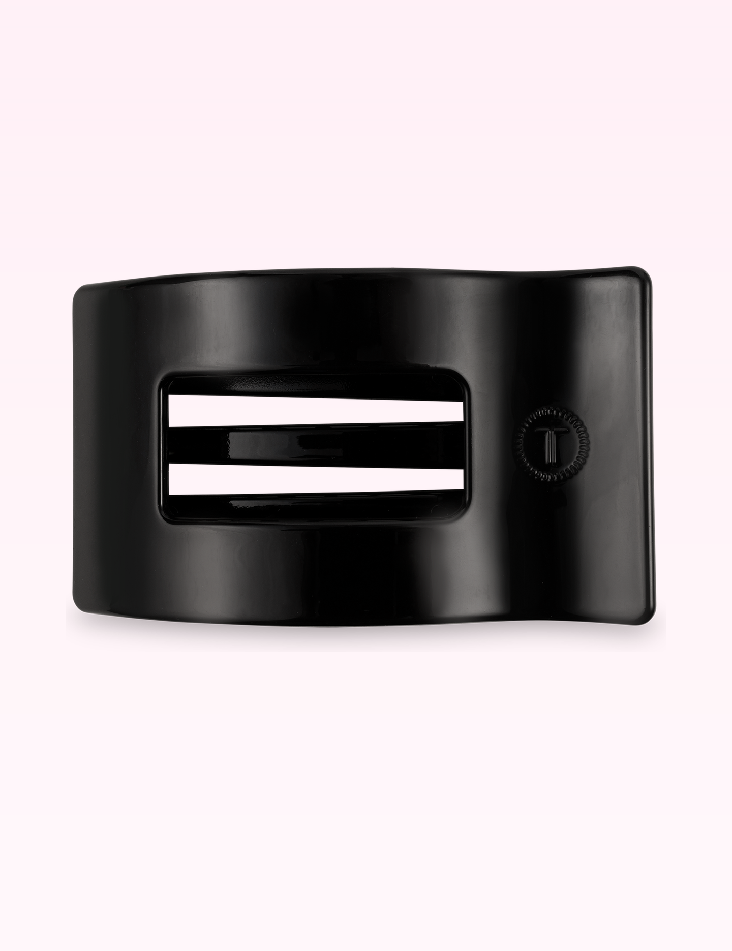 Ninety Nine Boutique super-pale pink accessory product photo: Flat Rectangle Hair Clip | Medium | Jet Black (September 30, 2026)