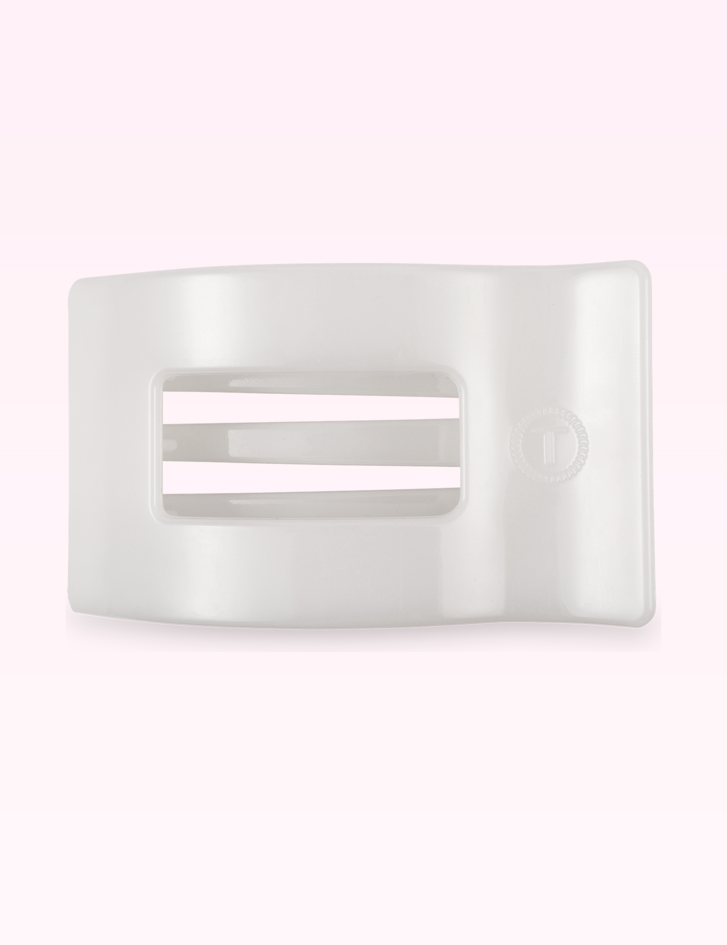 Ninety Nine Boutique super-pale pink accessory product photo: Flat Rectangle Hair Clip | Medium | Coconut White (September 30, 2026)