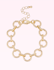 Ninety Nine Boutique super-pale pink accessory product photo: Juliette Charm Collector Bracelet Base in Shiny Gold (September 30, 2026)