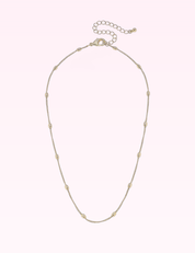 Ninety Nine Boutique super-pale pink accessory product photo: Wynona Dainty Charm Necklace Base in Shiny Gold (September 30, 2026)