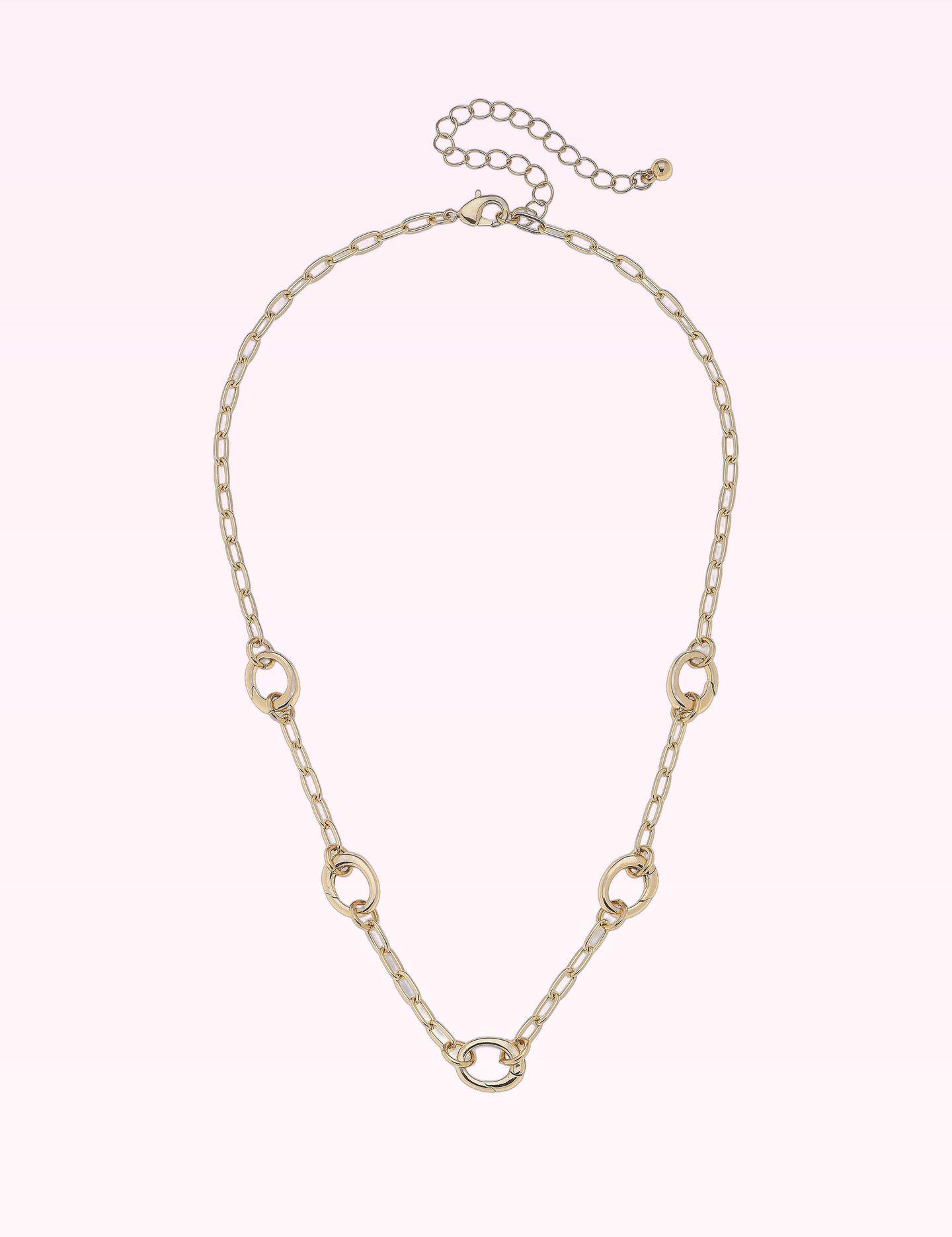 Ninety Nine Boutique super-pale pink accessory product photo: Sierra Dainty Charm Collector Necklace in Shiny Gold (September 30, 2026)