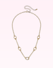 Ninety Nine Boutique super-pale pink accessory product photo: Sierra Dainty Charm Collector Necklace in Shiny Gold (September 30, 2026)
