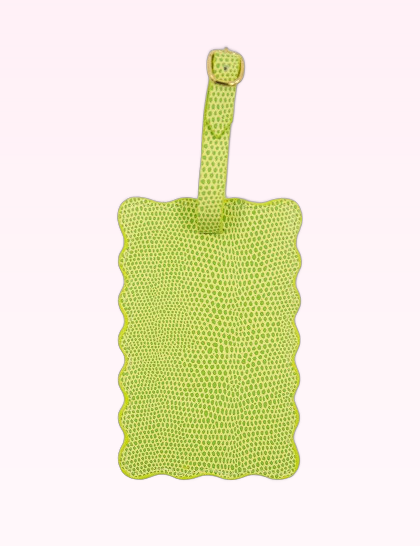 Ninety Nine Boutique super-pale pink accessory product photo: Green Lizard Scallop Luggage Tag (September 30, 2026)